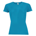 Aquablau - Front - SOLS Sporty Damen T-Shirt, kurzärmlig