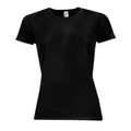 Schwarz - Front - SOLS Sporty Damen T-Shirt, kurzärmlig