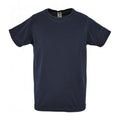 Marineblau - Front - SOLS Kinder T-Shirt Sporty, Kurzarm