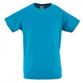 Wasserblau - Front - SOLS Kinder T-Shirt Sporty, Kurzarm