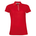 Rot - Front - SOLS Damen Performer Pique Polo-Shirt, Kurzarm