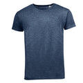 Marineblau meliert - Front - SOLS Herren T-Shirt Mixed, Kurzarm