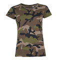 Camouflage - Front - SOLS Damen T-Shirt mit Tarnmuster, Kurzarm