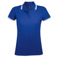 Königsblau-Weiß - Front - SOLS Damen Pasadena Pique Polo-Shirt, kurzärmlig