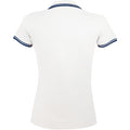 Weiß-Marineblau - Back - SOLS Damen Pasadena Pique Polo-Shirt, kurzärmlig