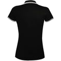Schwarz-Weiß - Side - SOLS Damen Pasadena Pique Polo-Shirt, kurzärmlig