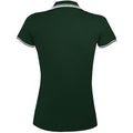 Tannengrün-Weiß - Side - SOLS Damen Pasadena Pique Polo-Shirt, kurzärmlig