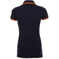 Marineblau-Neon-Orange - Side - SOLS Damen Pasadena Pique Polo-Shirt, kurzärmlig