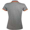 Grau meliert-Orange - Back - SOLS Damen Pasadena Pique Polo-Shirt, kurzärmlig