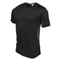 Schwarz-Silber - Front - Kariban Proact Herren Kontrast Sport T-Shirt, schnelltrocknend