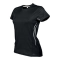 Schwarz-Silber - Front - Kariban Proact Damen Kontrast Sport T-Shirt, schnelltrocknend
