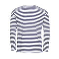 Weiß-Marineblau - Back - SOLS Herren Marine T-Shirt, gestreift, langärmlig