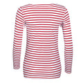 Weiß-Rot - Back - SOLS Damen Marine T-Shirt, gestreift, langärmlig