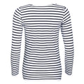 Weiß-Marineblau - Side - SOLS Damen Marine T-Shirt, gestreift, langärmlig