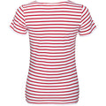 Weiß-Rot - Back - SOLS Damen Miles T-Shirt, gestreift, kurzärmlig
