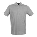Grau meliert - Front - Henbury Herren Pique Polo-Shirt