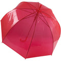 Rot - Back - Kimood Automatik Transparent Dome Regenschirm