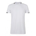 Weiß-Schwarz - Front - SOLS Herren Classico Kontrast Kurzarm Fußball T-Shirt