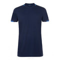 Marineblau-Royal Blau - Front - SOLS Herren Classico Kontrast Kurzarm Fußball T-Shirt