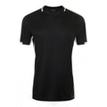 Schwarz-Weiß - Front - SOLS Herren Classico Kontrast Kurzarm Fußball T-Shirt