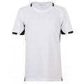 Weiß-Schwarz - Front - SOLS Kinder Classico Kontrast Kurzarm Fußball T-Shirt