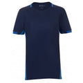 French Marineblau-Royal Blau - Front - SOLS Kinder Classico Kontrast Kurzarm Fußball T-Shirt