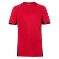 Rot-Schwarz - Front - SOLS Kinder Classico Kontrast Kurzarm Fußball T-Shirt