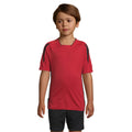 Rot-Schwarz - Back - SOLS Kinder Maracana 2 Kurzarm Fußball T-Shirt