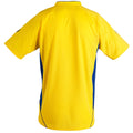Zitrone-Royal Blau - Back - SOLS Kinder Maracana 2 Kurzarm Fußball T-Shirt