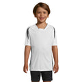 Weiß-Schwarz - Back - SOLS Kinder Maracana 2 Kurzarm Fußball T-Shirt