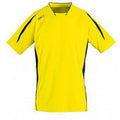 Zitrone-Schwarz - Front - SOLS Kinder Maracana 2 Kurzarm Fußball T-Shirt