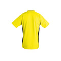 Zitrone-Schwarz - Side - SOLS Kinder Maracana 2 Kurzarm Fußball T-Shirt