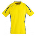 Zitrone-Royal Blau - Front - SOLS Kinder Maracana 2 Kurzarm Fußball T-Shirt