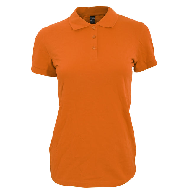 Orange - Front - SOLS Damen Polo-Shirt Perfect Kurzarm