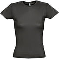 Dunkelgrau - Front - SOLS Damen T-Shirt, Kurzarm, Rundhalsausschnitt