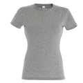 Grau meliert - Front - SOLS Damen T-Shirt, Kurzarm, Rundhalsausschnitt