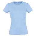Himmelblau - Front - SOLS Damen T-Shirt, Kurzarm, Rundhalsausschnitt
