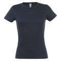 Marineblau - Front - SOLS Damen T-Shirt, Kurzarm, Rundhalsausschnitt