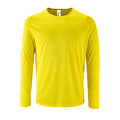 Neongelb - Front - SOLS Herren Performance T-Shirt Sporty, langärmlig