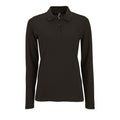 Schwarz - Front - SOLS Damen Pique-Polo-Shirt, langärmlig