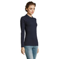 Marineblau - Side - SOLS Damen Pique-Polo-Shirt, langärmlig