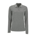 Grau meliert - Front - SOLS Damen Pique-Polo-Shirt, langärmlig