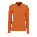 Orange - Front - SOLS Damen Pique-Polo-Shirt, langärmlig