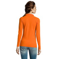 Orange - Side - SOLS Damen Pique-Polo-Shirt, langärmlig