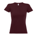 Burgunder - Front - SOLS Imperial Damen T-Shirt, Kurzarm, Rundhalsausschnitt