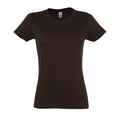 Schokolade - Front - SOLS Imperial Damen T-Shirt, Kurzarm, Rundhalsausschnitt