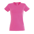 Pink - Front - SOLS Imperial Damen T-Shirt, Kurzarm, Rundhalsausschnitt