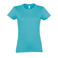 Atollblau - Front - SOLS Imperial Damen T-Shirt, Kurzarm, Rundhalsausschnitt
