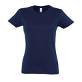 Dunkel Marineblau - Front - SOLS Imperial Damen T-Shirt, Kurzarm, Rundhalsausschnitt