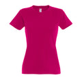 Fuchsia - Front - SOLS Imperial Damen T-Shirt, Kurzarm, Rundhalsausschnitt